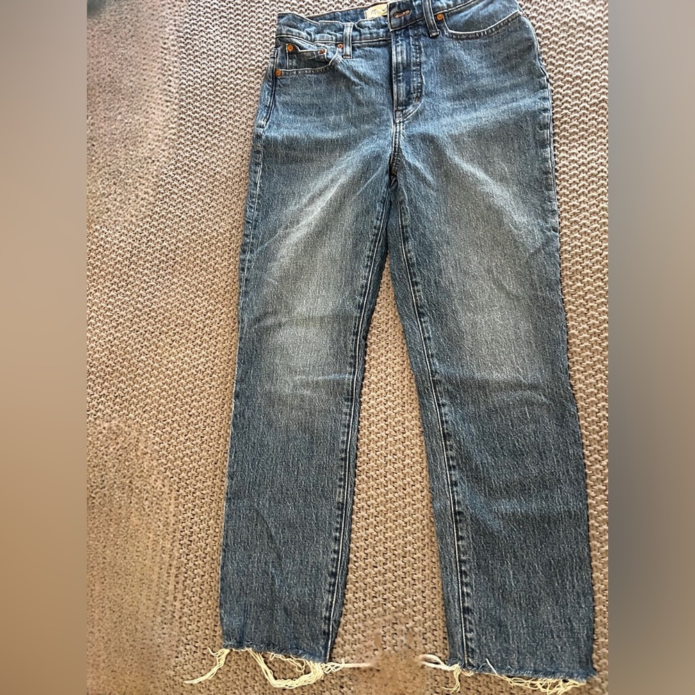 Madewell Blue Distressed Hem Jeans